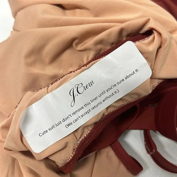 J Crew Swimsuit Bathing Suit One Piece V-Neck Cross Back Red New Plus Size 22 DD - Picture 5 of 7